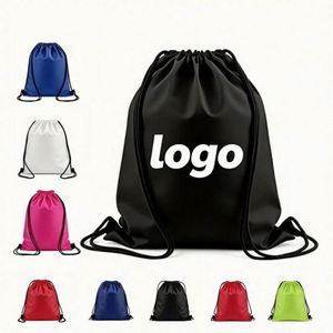 OEM High Quality Polyester Draw <b>String</b> Sports Backpack Gym <b>Bag</b> Waterproof Custom Logo Promotional Fitness Drawstring <b>Bags</b> - Product Image 1