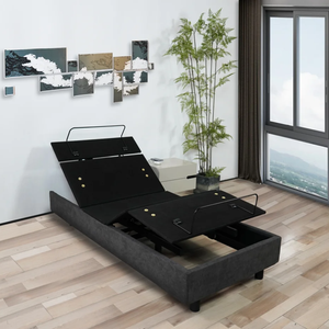 Cadre en métal réglable de glissière de meubles de chambre à coucher de dernière conception de Healthtec avec <span class=keywords><strong>4</strong></span> moteurs Okin lit électrique de soutien lombaire - Product Image 2