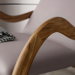 <span class=keywords><strong>Fauteuil</strong></span> à bascule de style vintage, écologique, design, en teck massif, pour maison d'hôtes, appartement, balcon, hôtel, chambre à coucher - Product Image 4