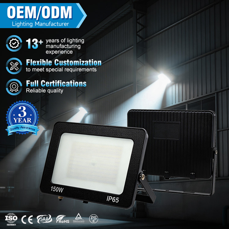 Low Price High Lumen Industrial Commercial Playground Football Pitch Housing IP65 50 100 150 200Watt Work Led Flood Light
