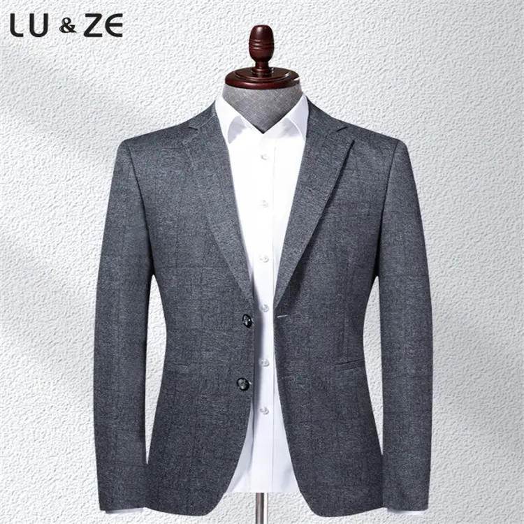 Custom Spring and Autumn Korean Fashion Men's Blazers Tops Knitted Stretch Slim Fit Casual Coats Formal Business Blazers Suits