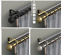 Tringle à Rideau Ajustable Double ou Simple Personnalisée pour Décoration d'Intérieur, Ensemble Complet avec Accessoires