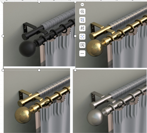 Tùy chỉnh trang trí nội thất đôi rèm đơn cực có thể điều chỉnh Rèm Rod Set Rèm cực phụ kiện - Product Image 2