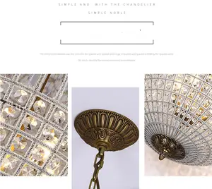 Custom American Vintage Court Modern Luxury K9 Led Glass Iron Hotel Crystal Ball Chandelier Ceiling Pendants Light