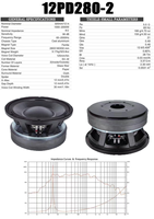Haut-parleur subwoofer de 12 pouces, 2000 W de puissance élevée, double aimant, 280 mm, bobine vocale de 5 pouces, haut-parleur de haute qualité.