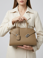 Sac fourre-tout en cuir PU pour femme, sac à bandoulière avec poignée supérieure, fermoir métallique, logo personnalisé OEM, vente en gros