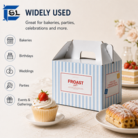 Boîte cadeau de luxe personnalisée pour gâteaux avec poignée pliable, en carton, pour boulangeries et solutions de présentation en magasin.