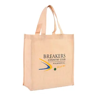 High quality china supplier recycled eco-friendly customised jute bag burlap grocery bag