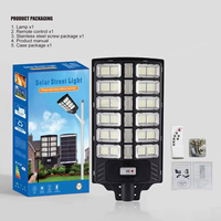 Lampadaire solaire tout-en-un 200W-400W avec détecteur de mouvement, étanche IP65, lampe LED extérieure en ABS pour routes rurales, villages et zones résidentielles
