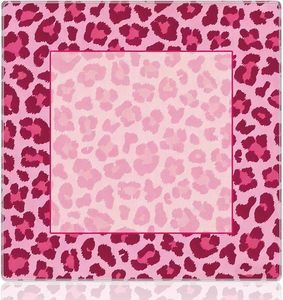 Tapis de mahjong imprimé léopard vibrant, 31,5 pouces, antidérapant, pour poker, jeux de cartes, dominos, motif animal rose magenta - Product Image 1