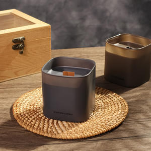 ชุดของขวัญเทียนหอมอโรมาเธอราพีจากขี้ผึ้งถั่วเหลืองในถ้วยทรงสี่เหลี่ยมแบบเป็นมิตรต่อสิ่งแวดล้อม สำหรับวันวาเลนไทน์ - รุ่นขายส่ง Twilight - Product Image 4