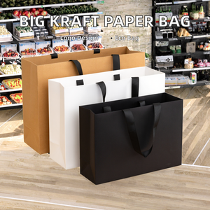 Sacs fourre-tout en papier avec poignée en ruban de luxe multicolores, logo personnalisé, sacs d'emballage cadeau recyclables pour les boutiques - Product Image 2