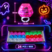 Nouvelle bague LED clignotante en diamant, fausse gemme colorée, jouet lumineux pour doigt, bijou fantaisie pour concerts, discothèques et événements de danse