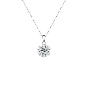 Moissanite Collane con ciondolo di diamanti da donna 2.0 CT 925 in argento Sterling collana con fiocco di neve D colore VVS1 con taglio rotondo gioielli - Product Image 1