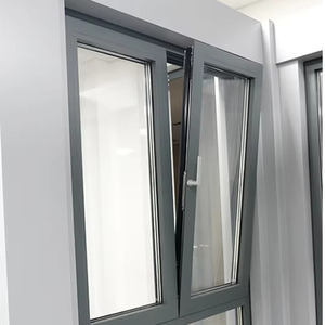 Fenêtre à battant en aluminium noir, best-seller au Nigeria, avec barres anti-effraction, double vitrage et moustiquaire, idéale pour les villas - Product Image 1