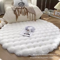 Tapis de sol en fausse fourrure de lapin tissée unie pour salon, chambre, chevet, baie vitrée, couverture de canapé