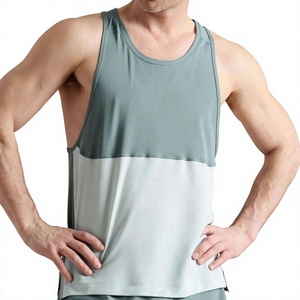 Débardeur Homme Sportif à Col Rond, Séchage Rapide, Blocs de Couleurs, Sans Manches, en Coton Tricoté, Jaune Uni, Léger - Product Image 5