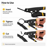 Pistola profesional manual para atar cables, tensor y cortador para bridas de nailon, sujetadores de plástico y gestión de cables