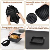 Accessoires pour friteuse à air Eco-Life 20.5cm 23cm doublure de panier pour friteuse à air réutilisable robuste plateau de panier doublures de friteuse à air en silicone carrées