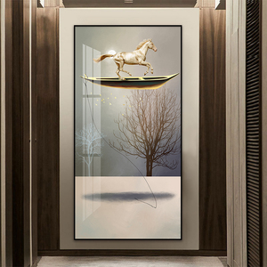 Peintures d'animaux abstraites bateau <span class=keywords><strong>à</strong></span> <span class=keywords><strong>cheval</strong></span> et arbre art mural de luxe pour couloir et décor <span class=keywords><strong>à</strong></span> la maison photo impression sur toile et affiches - Product Image 4