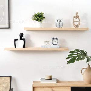 Wall Mounted Wooden Floating <b>Shelf</b> Rectangle Multipurpose Durable Storage <b>Rack</b> For Home Office Bathroom - Product Image 1