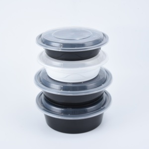 16oz 24oz 32oz 38oz 48oz đưa ra bao bì Bát salad đen vòng nhựa dùng một lần microwavable bữa ăn chuẩn bị thực phẩm <span class=keywords><strong>container</strong></span> - Product Image 2