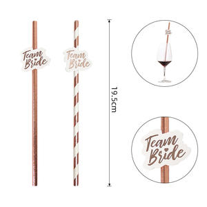 Paper <b>Straws</b> <b>Bride</b> Flags <b>Straws</b> Wedding Custom Package Printed Disposable Straight Paper Drinking <b>Straws</b> - Product Image 3