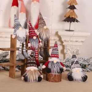 크리스마스 트리 Gnomes 매달려 장식품 크리스마스 난쟁이 수제 플러시 세트 벽난로 홈 장식 파티 휴일 키즈 선물