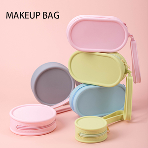 Custom Waterproof Silicone Makeup <b>Bag</b> Travel Cosmetic Pouch Soft Makeup <b>Vanity</b> <b>Bag</b> Portable Toiletry Organizer OEM ODM - Product Image 1