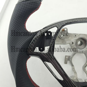Practical Hot Sale Perforated Leather Carbon Fibre Red Top Stripe <b>Steering</b> <b>Wheel</b> Fit <b>for</b> Infiniti G27 G37 Car <b>Steering</b> <b>Wheel</b> - Product Image 3