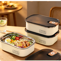 Nouvelle boîte à lunch en acier inoxydable à 2 compartiments, boîte à lunch en métal pour enfants, boîte à lunch isotherme en acier inoxydable, ensemble de boîtes à lunch