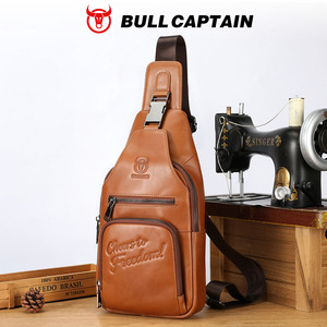 กระเป๋าคาดลำตัว BULLCAPTAIN สำหรับผู้ชาย หนังแท้ กระเป๋าสะพายข้าง กระเป๋าคาดอก กระเป๋าเดินทาง กระเป๋าสะพายไหล่ผู้ชาย กระเป๋าเป้ - Product Image 1