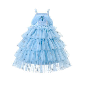 Nuovo <span class=keywords><strong>vestito</strong></span> <span class=keywords><strong>Elsa</strong></span> <span class=keywords><strong>per</strong></span> bambini <span class=keywords><strong>per</strong></span> un anno <span class=keywords><strong>di</strong></span> compleanno in maglia tinta unita modello estivo decorazione in pizzo abito - Product Image 5