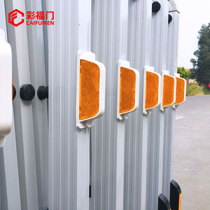 Buiten Opvouwbare Verkeersbarrières Partitie Handleiding Push-Pull Telescopische Poort Wegversperring Met Wielen Aanpasbaar Formaat Nieuwste Stijl - Product Image 4