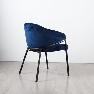 Luxury Hotel Restaurant Dinning Room <strong>Chairs</strong> Furniture Modern Arm Fabric <strong>Blue</strong> Velvet <strong>Dining</strong> <strong>Chair</strong> With Metal Legs Dinig <strong>Chair</strong> - Product Image 5