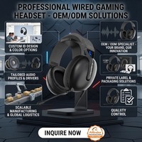 Headset Gaming Wired Over-Ear OEM ODM dengan Peredam Kebisingan ENC, Suara Hi-Fi, Bahan Metal dan Kulit