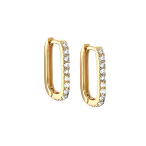 Pendientes de Plata de Ley S925 con Circonita Microincrustada Ovalada, Tendencia 2021 - Product Image 1