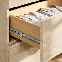 Commode moderne Japandi à 6 tiroirs, placage travertin, poignées dorées, meubles de chambre à coucher, prix direct usine, fournisseur