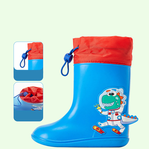 Botas de lluvia para niños con cordón, ligeras, duraderas, impermeables y antideslizantes, bonitas Botas de lluvia de plástico de PVC para exteriores con <span class=keywords><strong>dibujos</strong></span> animados - Product Image 3
