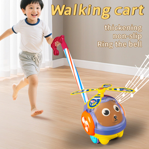 Giocattoli per bambini educazione precoce a mano carrello a spinta con campanello Multi-funzionale a propulsione a mano aereo Push/Drag giocattoli per bambini - Product Image 2