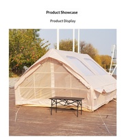 Tente de camping gonflable imperméable en PVC Oxford à double couche pour 8 à 10 personnes, trois chambres, un salon, montage rapide et automatique