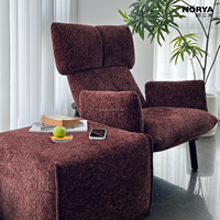 Fauteuil de loisirs NORYA de luxe, style nordique, à dossier haut, rembourré, pour salon, meubles en bois, chaise de chambre à coucher