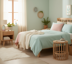 Pigiama da donna a maniche corte in cotone e fibra di bambù, stampato con cartoni animati, estivo, casual, 2 pezzi. - Product Image 2