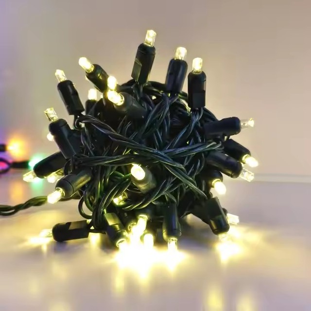Outdoor Waterproof 5mm Wide Angle Conical Christmas Lights Mini LED String Light for Xmas Tree Holiday Decoration