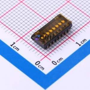 DSHP06TJGER DIP Switch SMD Switch Flat Toggle, Groove Type Single Pole Single Throw 6 J-Lead - Product Image 1