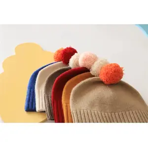 Hot Koop Pasgeboren Baby Beanie Kleurrijke Pure Cashmere Gebreide Voor Meisje Jongen