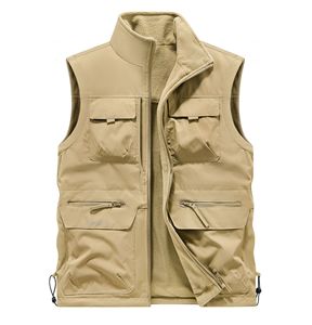 Chaleco Formal de lona de doble cara con logotipo personalizado OEM, ropa de trabajo gruesa multibolsillo multifuncional para exteriores para hombre al por mayor - Product Image 2