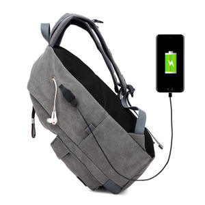 Sac à dos personnalisé en toile avec port USB pour écouteurs, idéal pour les collégiens et lycéens – Vente en gros - Product Image 5