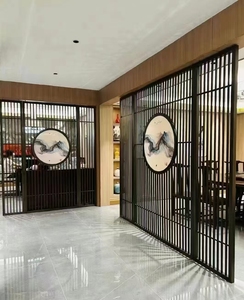 Chinese Style Wood Room Divider <b>Curtain</b> Wall <b>Panel</b> with Circular Art Design for Hall Decor - Product Image 2