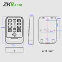 ZKRADIO Lector de Tarjetas RFID de 125KHz para Control de Acceso a Puertas, Teclado de Contraseña, Controlador de Seguridad de Entrada Independiente